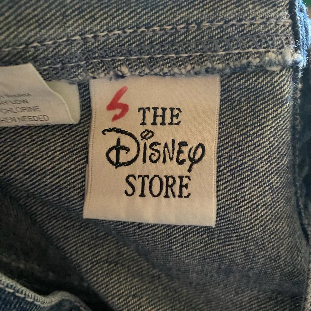 Vintage Disney Store L Shortalls Jeans Shorts Overalls Large Winnie Pooh Eeyore - Picture 6 of 8